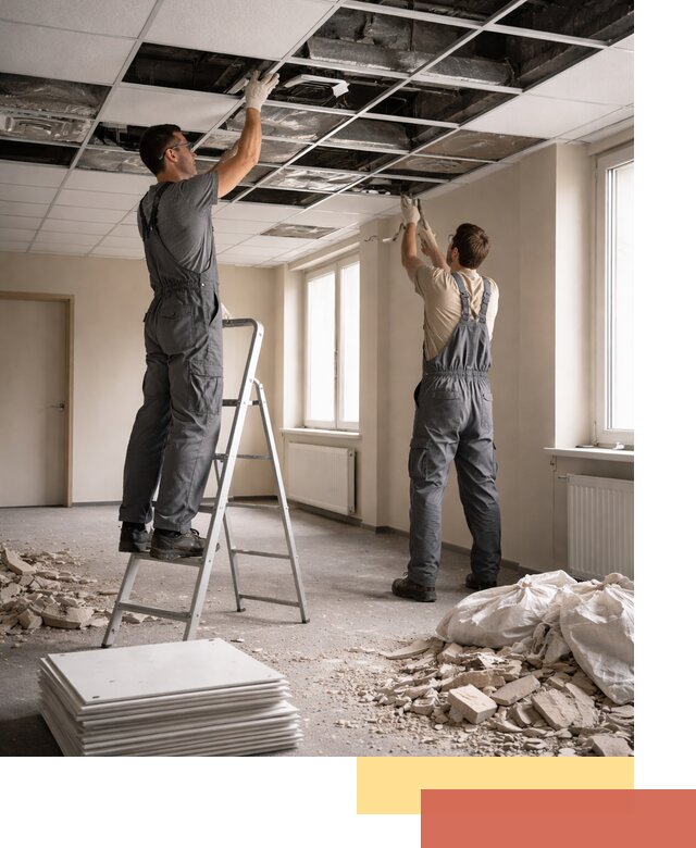 Демонтаж потолков Армстронг профессионально в Батайске