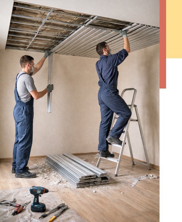 Демонтаж реечного потолка в Батайске от 4554 руб. быстро и недорого | ОТДЕЛОЧНИК-Бтс