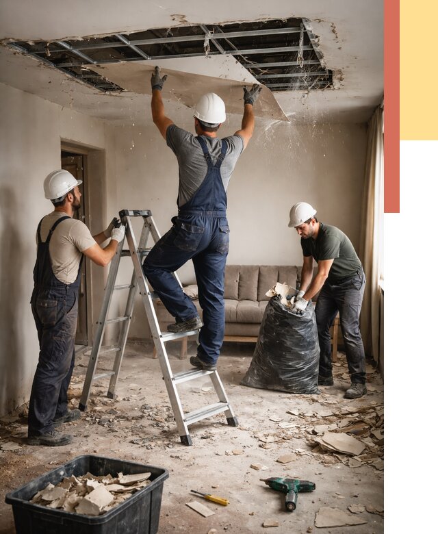 Демонтаж гипсокартонного потолка в Батайске от 425 руб. за м2 — ОТДЕЛОЧНИК-Бтс