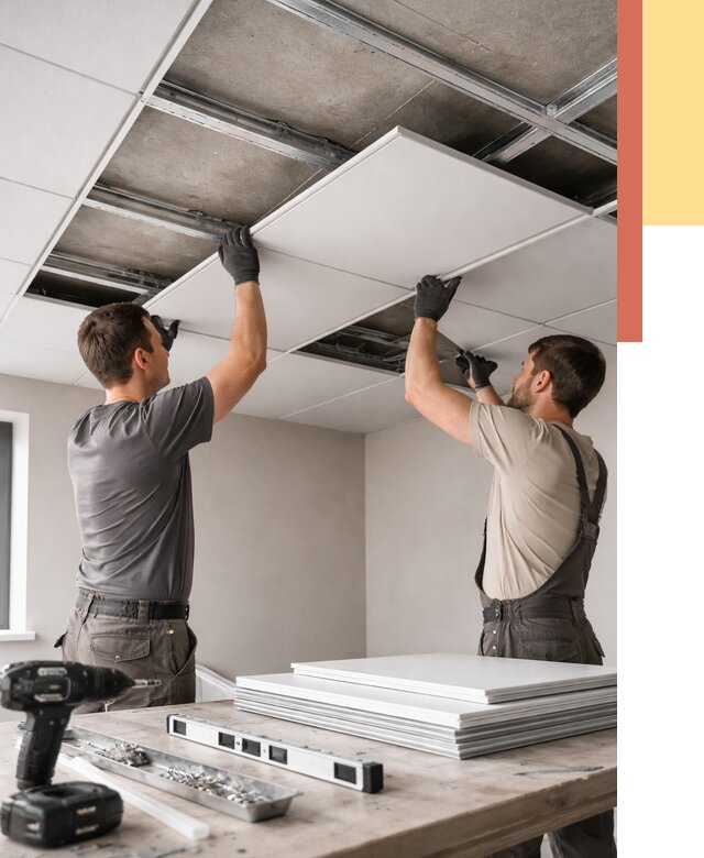 Монтаж кассетного потолка в Батайске от 4554 руб/м2 — установка и сборка | ОТДЕЛОЧНИК-Бтс