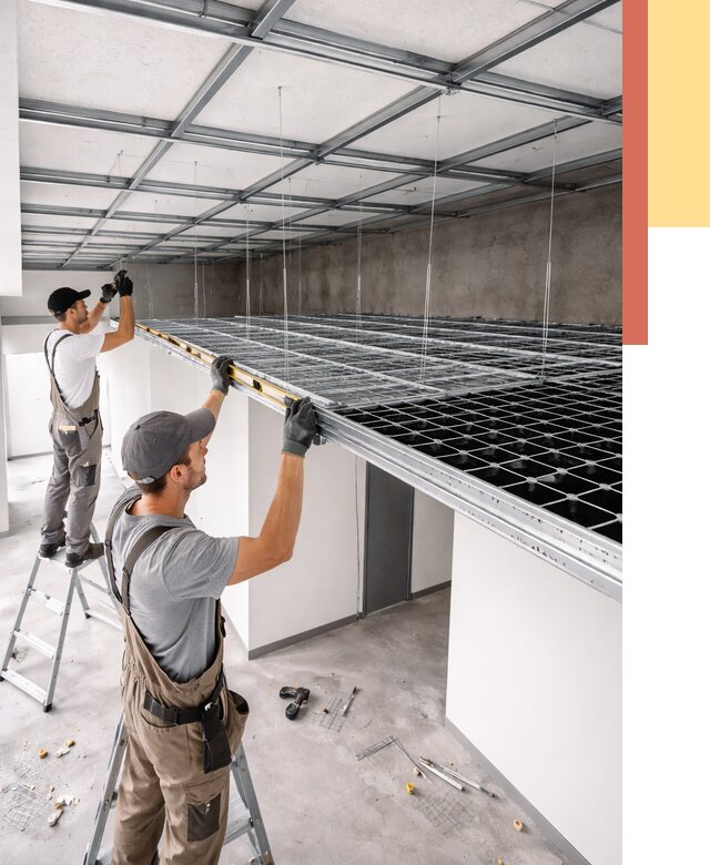 Монтаж потолка грильято в Батайске от 455 руб./м² — быстрая сборка под ключ | ОТДЕЛОЧНИК-Бтс