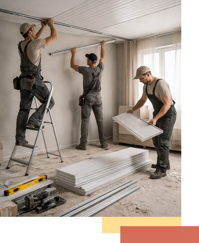 Монтаж потолка из ПВХ панелей в Батайске оперативно и качественно