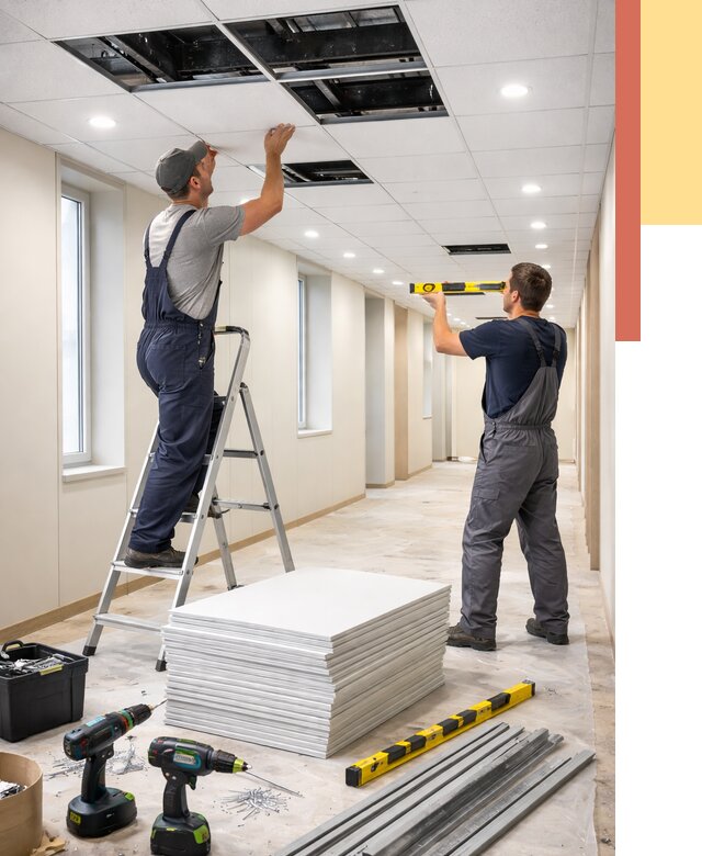 Ремонт потолка Армстронг в Батайске от 4554 руб. — быстро и недорого | ОТДЕЛОЧНИК-Бтс