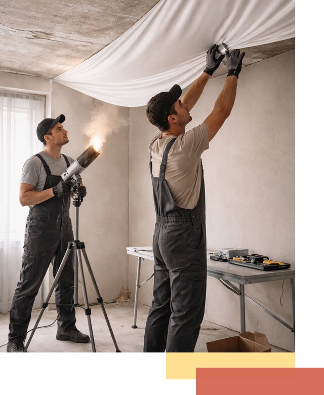 Установка натяжного потолка под ключ в Батайске