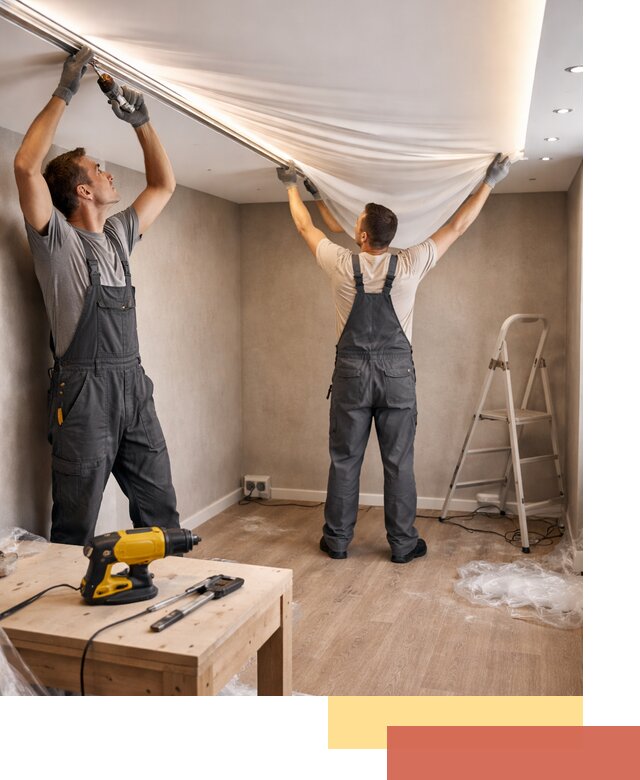 Монтаж натяжного потолка с подсветкой в Батайске цена и сроки