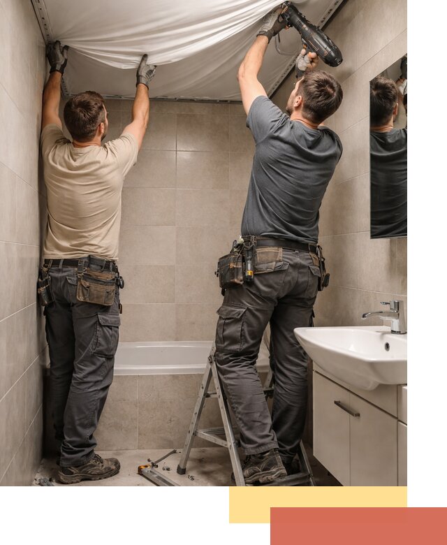 Монтаж натяжного потолка в ванной в Батайске быстро и качественно