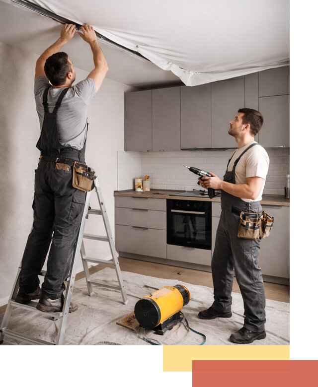 Монтаж натяжного потолка на кухне в Батайске