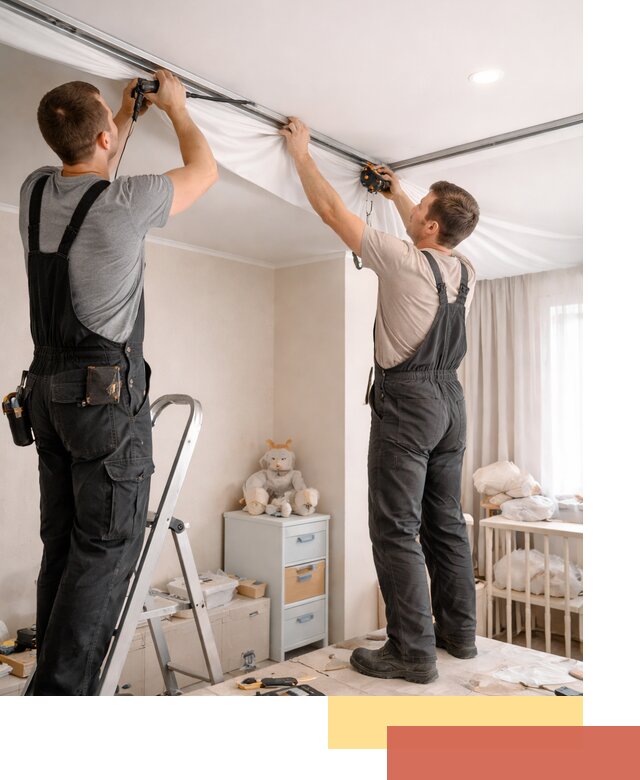 Монтаж натяжного потолка в детской комнате в Батайске