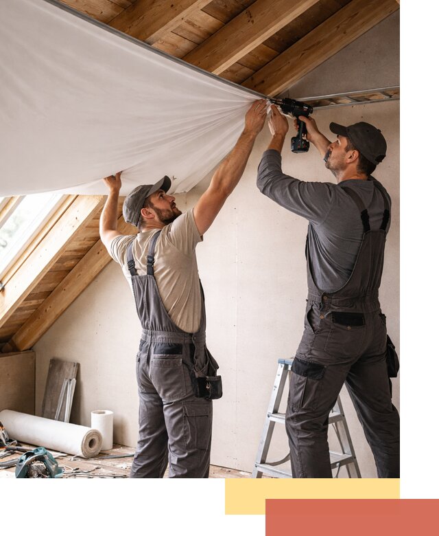 Монтаж натяжного потолка в мансарде в Батайске