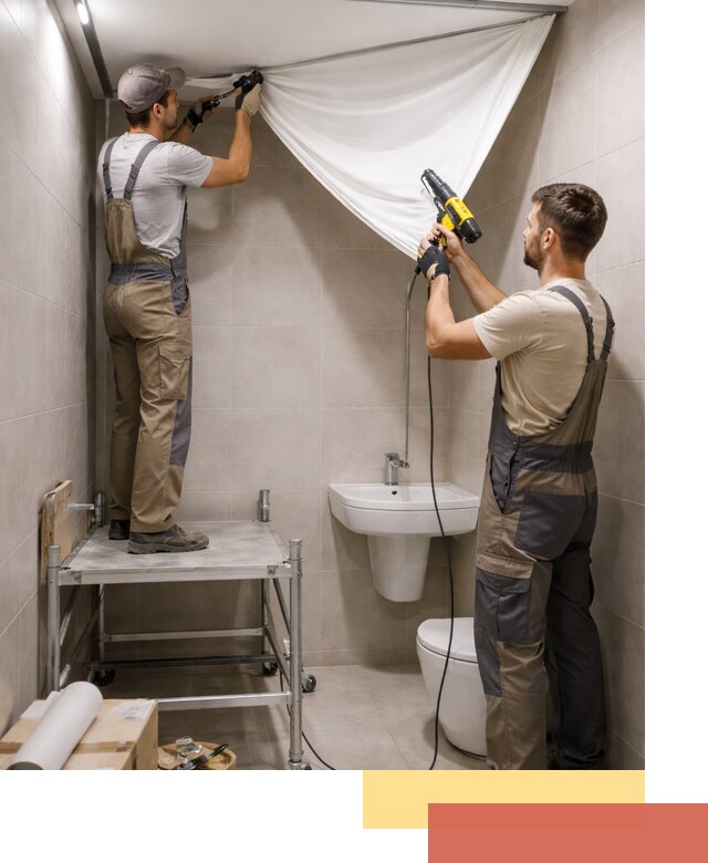 Монтаж натяжного потолка в санузле в Батайске