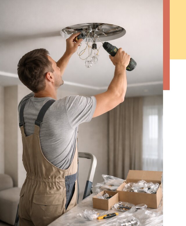 Установка люстры в натяжной потолок в Батайске от 1215 руб. | Быстро и недорого — ОТДЕЛОЧНИК-Бтс