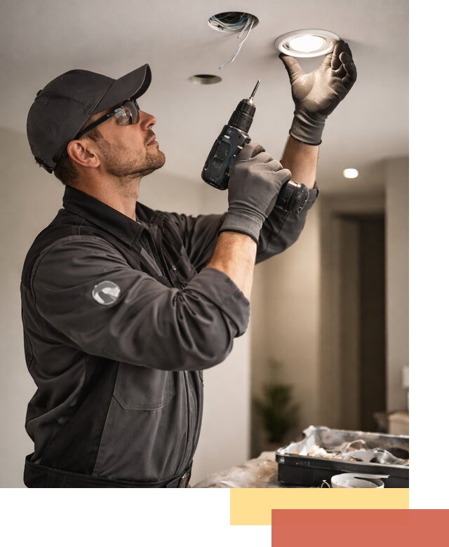 Установка точечных светильников в натяжной потолок в Батайске