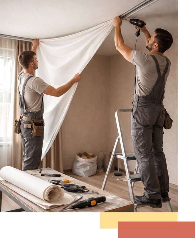 Замена полотна натяжного потолка в Батайске быстро и качественно