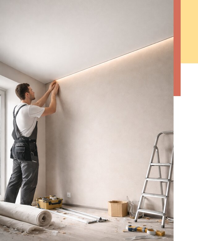 Теневые натяжные потолки в Батайске от 8299 руб. под ключ | ОТДЕЛОЧНИК-Бтс