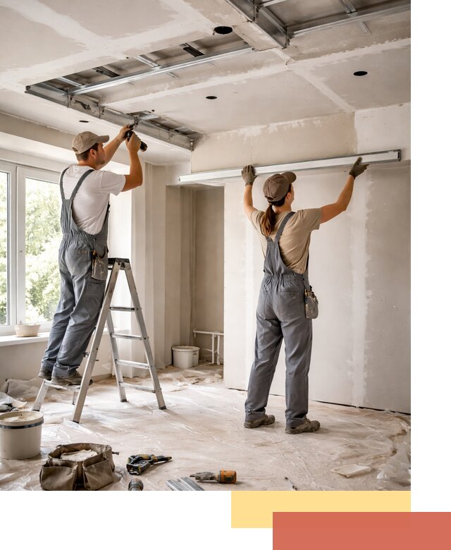 Монтаж многоуровневого потолка из гипсокартона в Батайске