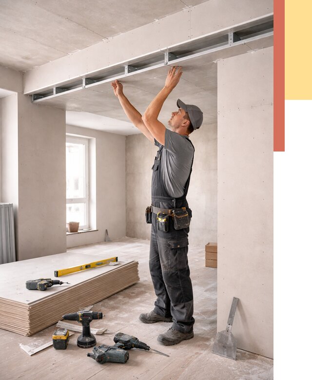 Потолок из гипсокартона с нишей в Батайске от 1265 руб. под ключ | ОТДЕЛОЧНИК-Бтс