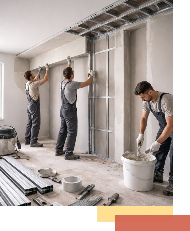 Монтаж потолка из гипсокартона с нишей в Батайске