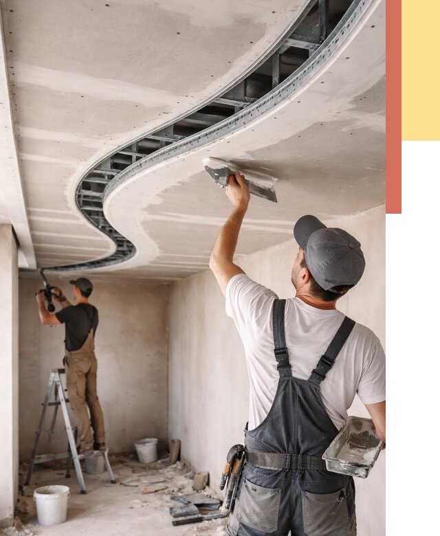 Криволинейный потолок из гипсокартона в Батайске от 2125 руб./м2 | ОТДЕЛОЧНИК-Бтс