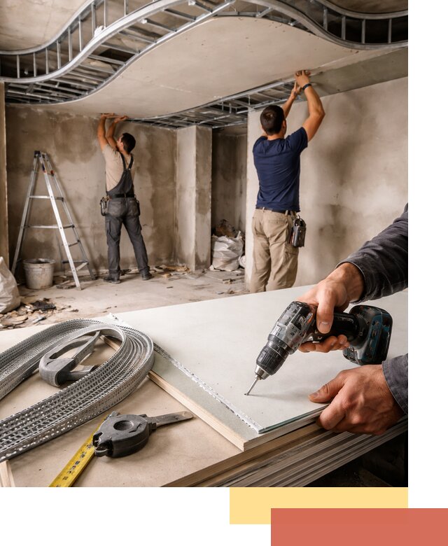 Криволинейный потолок из гипсокартона в Батайске — монтаж и отделка