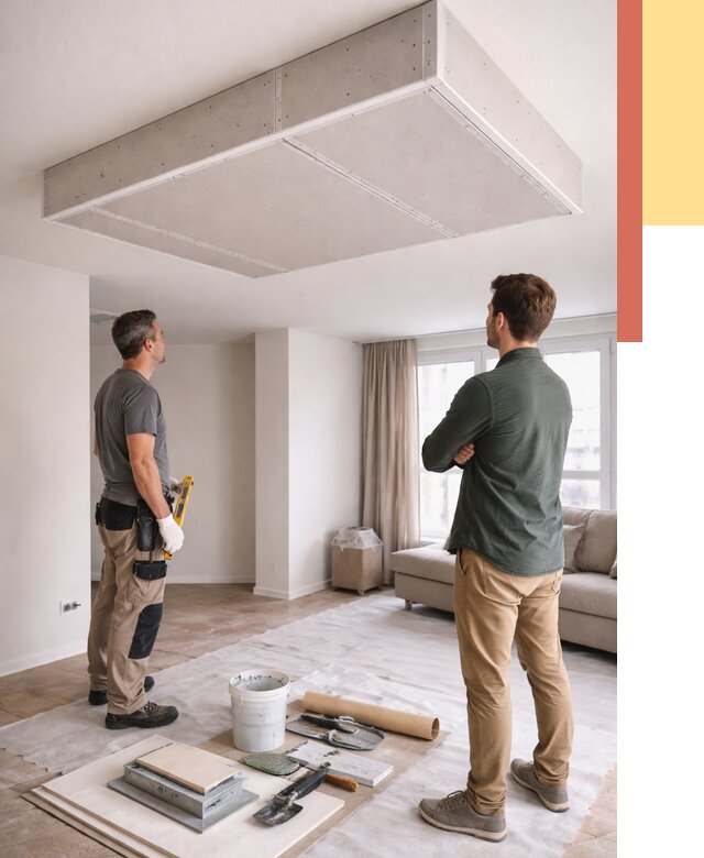 Короб на потолке из гипсокартона в Батайске от 2227 руб. — монтаж и услуги под ключ | ОТДЕЛОЧНИК-Бтс