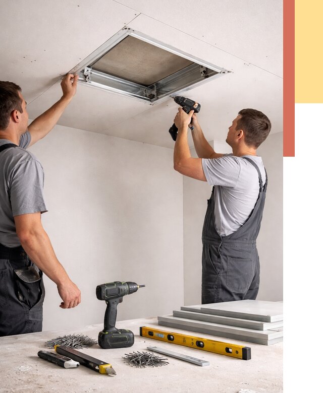 Установка люка в потолок ГКЛ в Батайске от 2530 руб. под ключ | ОТДЕЛОЧНИК-Бтс