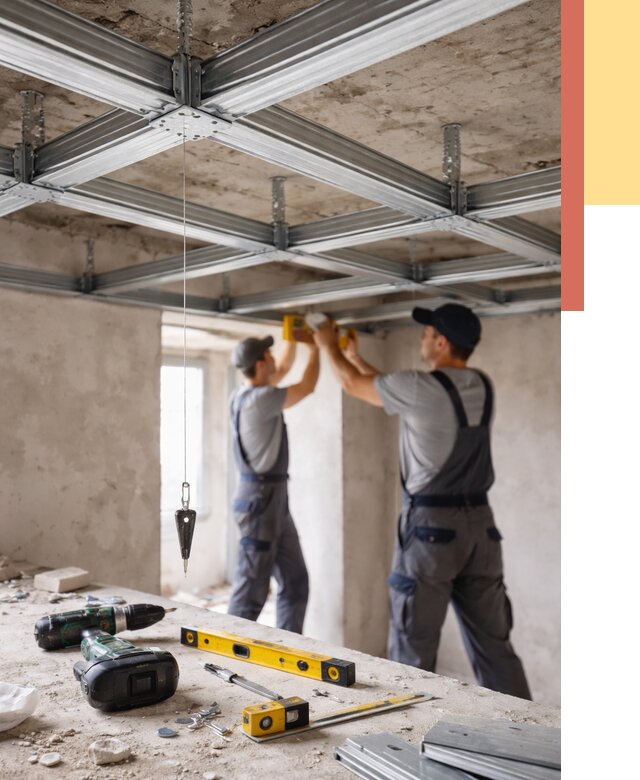 Монтаж каркаса потолка из профиля в Батайске от 4554 руб. — услуги ОТДЕЛОЧНИК-Бтс