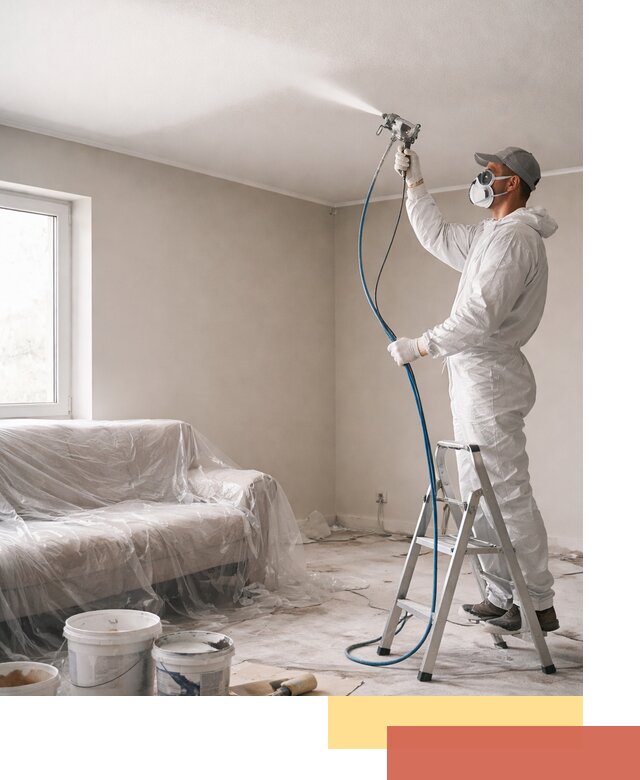 Покраска потолка краскопультом в Батайске быстро и качественно