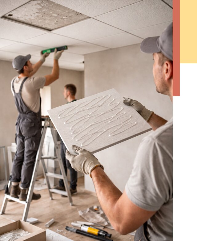 Монтаж потолочной плитки в Батайске от 4554 руб. — быстро и недорого | ОТДЕЛОЧНИК-Бтс