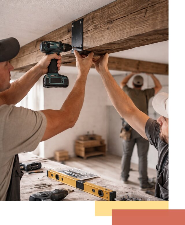 Монтаж декоративных потолочных балок в Батайске