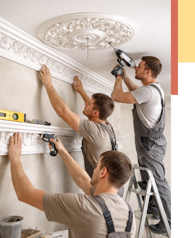 Монтаж лепнины на потолок в Батайске от 3239 руб. быстро и недорого | ОТДЕЛОЧНИК-Бтс