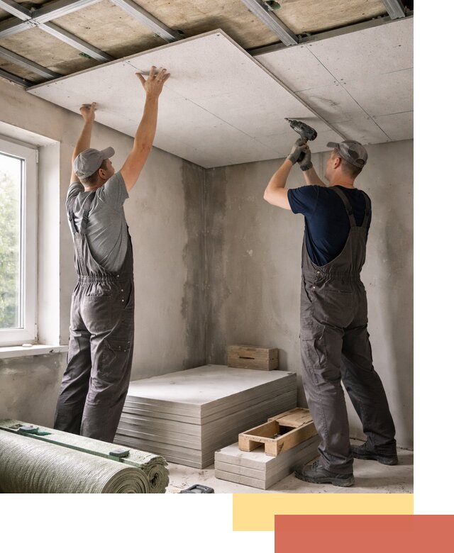 Шумоизоляция потолка панелями ЗИПС в Батайске